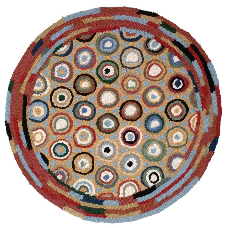 Pennies  - Multi - Round Hooked Rug