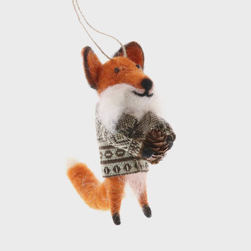 Felt Fox w/Pinecone
