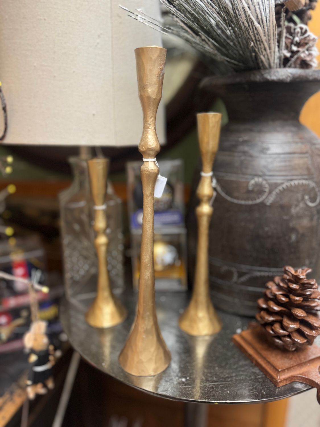 Brass Taper Holder, Size: Large Brass Taper Holder 2.5x2.5x14