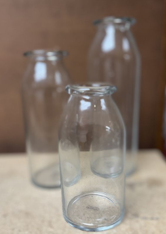 Rolled Rim Cylinder Vases