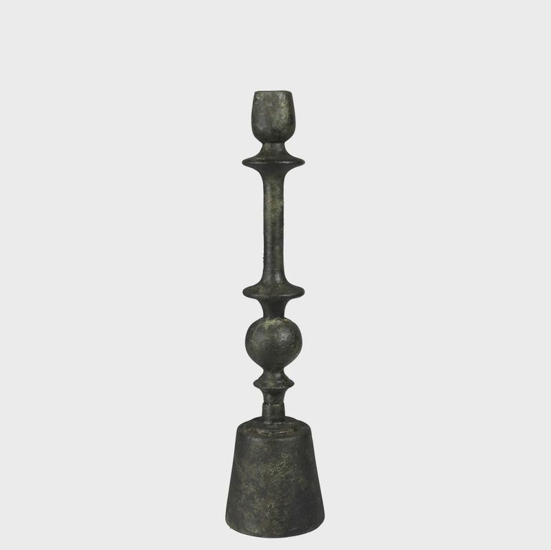 Medium Green Patina Taper Holder