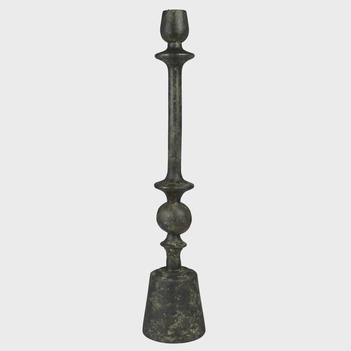 Large Green Patina Taper Holder