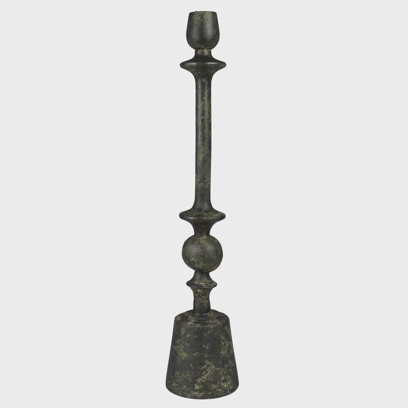 Large Green Patina Taper Holder
