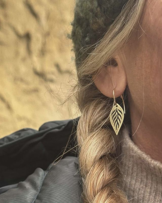 Brass Lite Feather Earrings