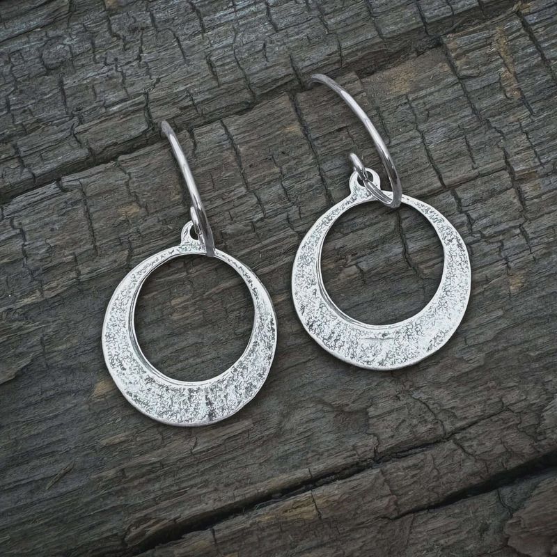 Silver Min Disc Earrings