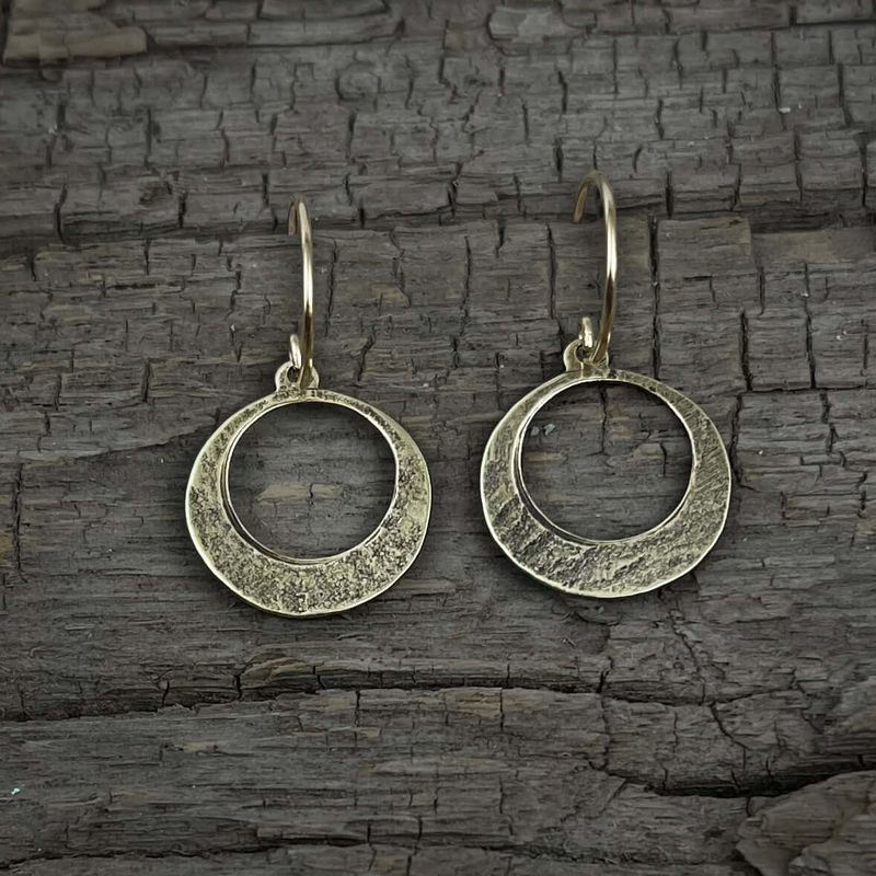 Antique Brass Mini Disc Earrings