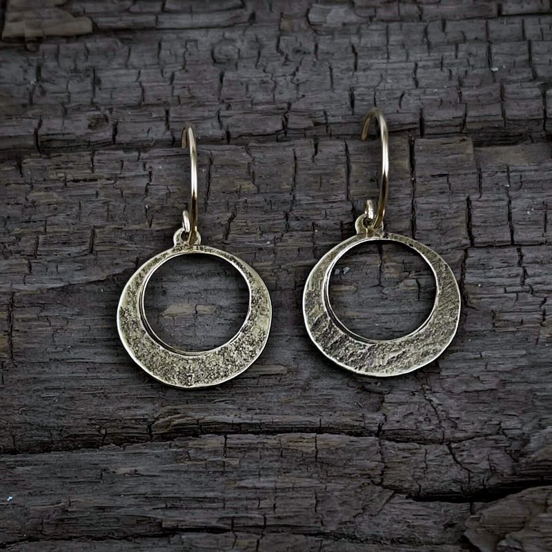 Montana-Made Disc Earrings - Antique Brass