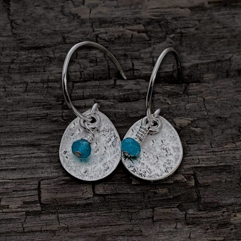Drop Earrings, Matte Sliver - Made in Montana