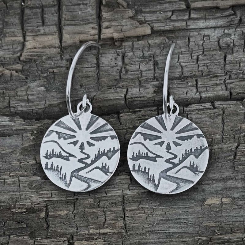 Silver Going to the Sun Earrings