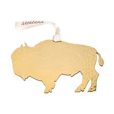 Brass Buffalo Hammered Ornament