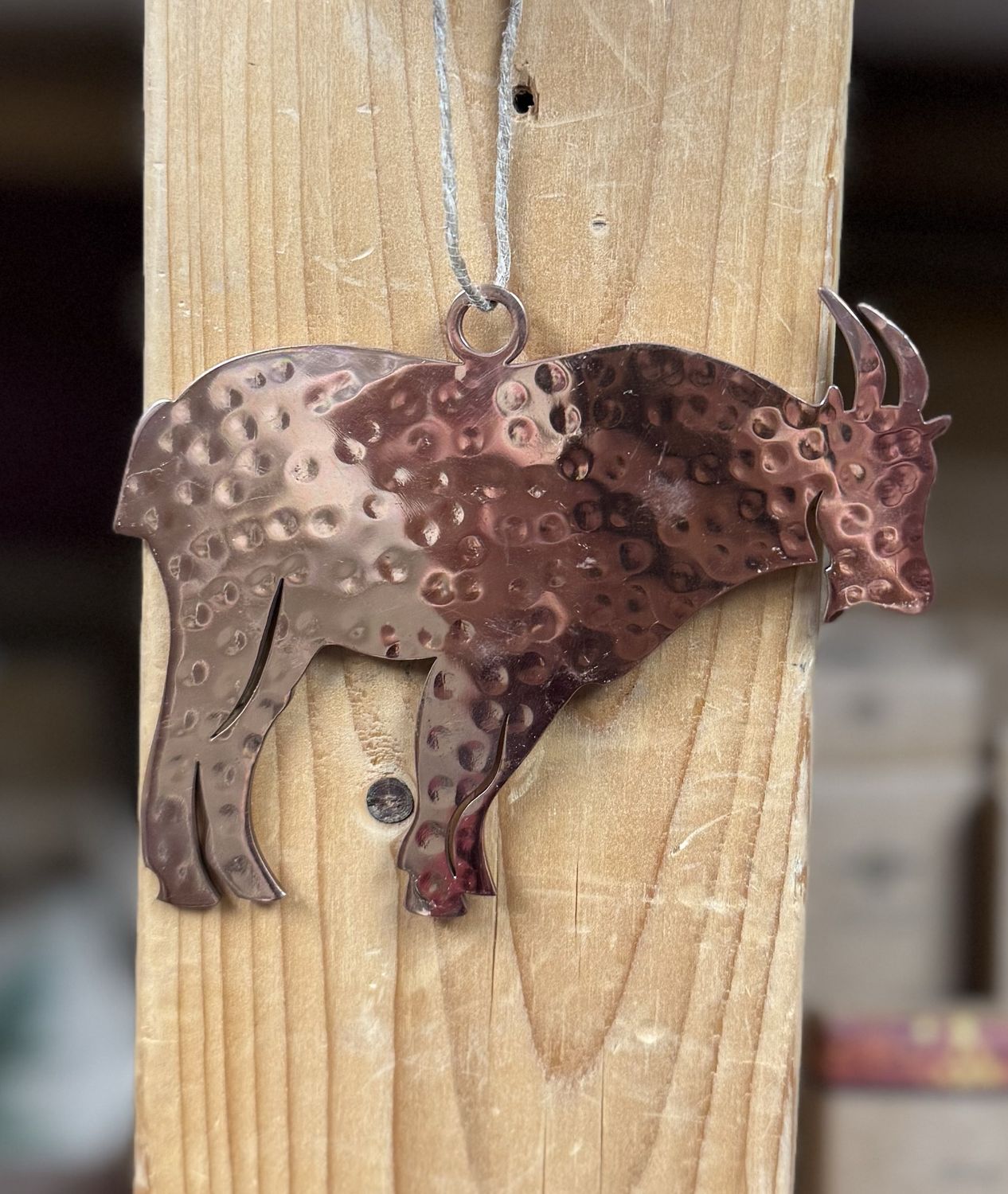 Hammered Copper Goat Ornament