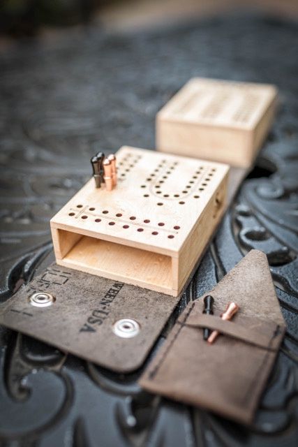 Leather - Handmade Cribbage Board