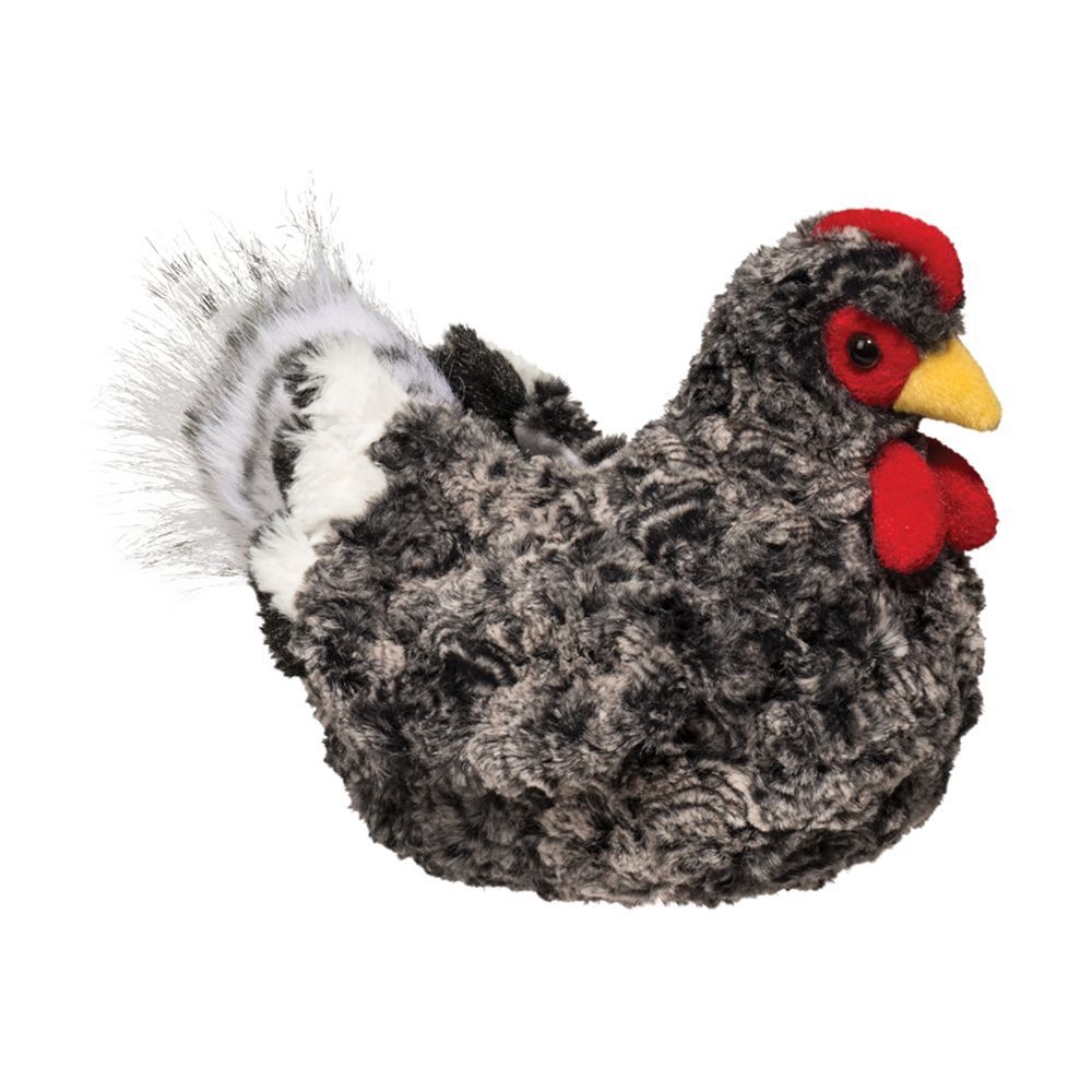 Super Soft Black and White Plush Hen