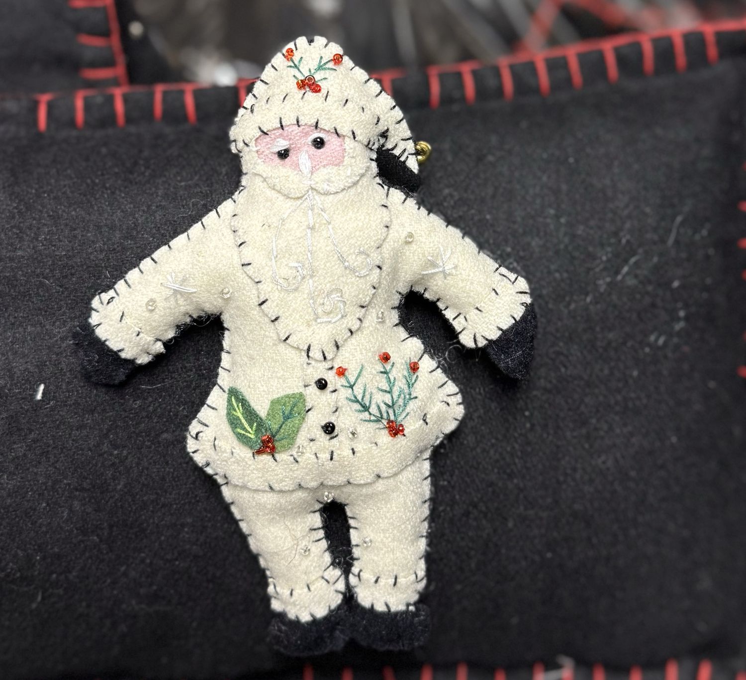 White Suit Santa Ornament