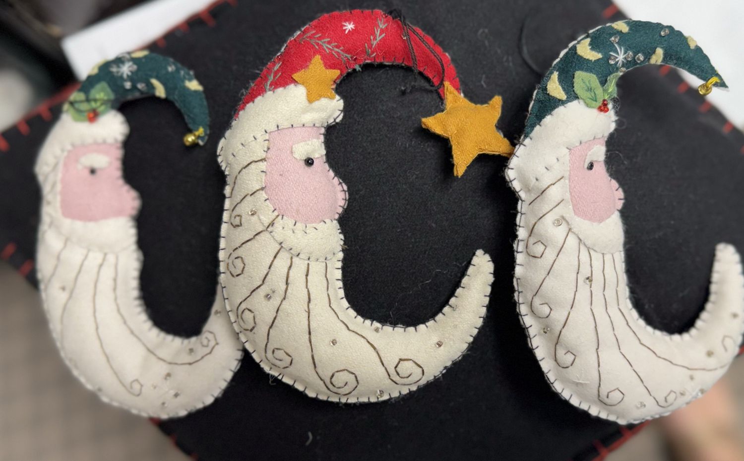 Santa with Red or Green Hat  Ornament
