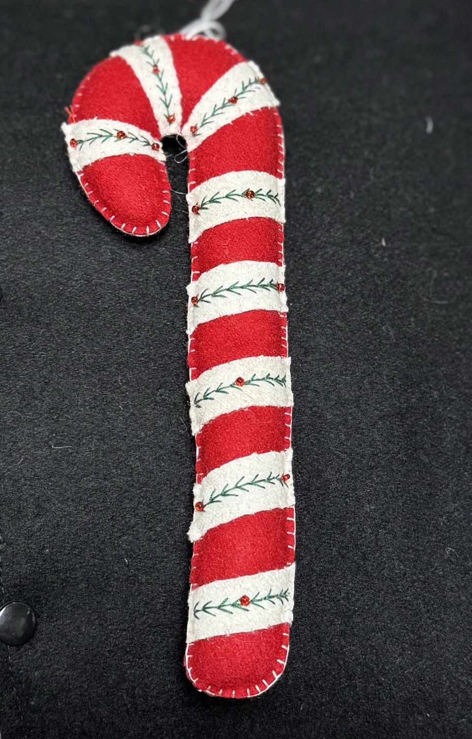Candy Cane with Garland Wool Ornament