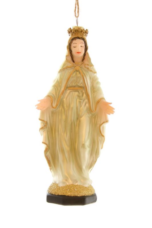 Crowned Virgin Mary - Glass Ornament