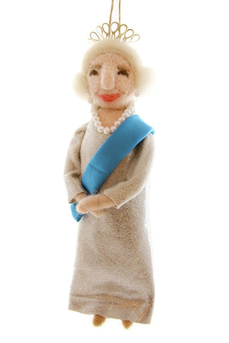 Felted Queen Elizabeth Ornament
