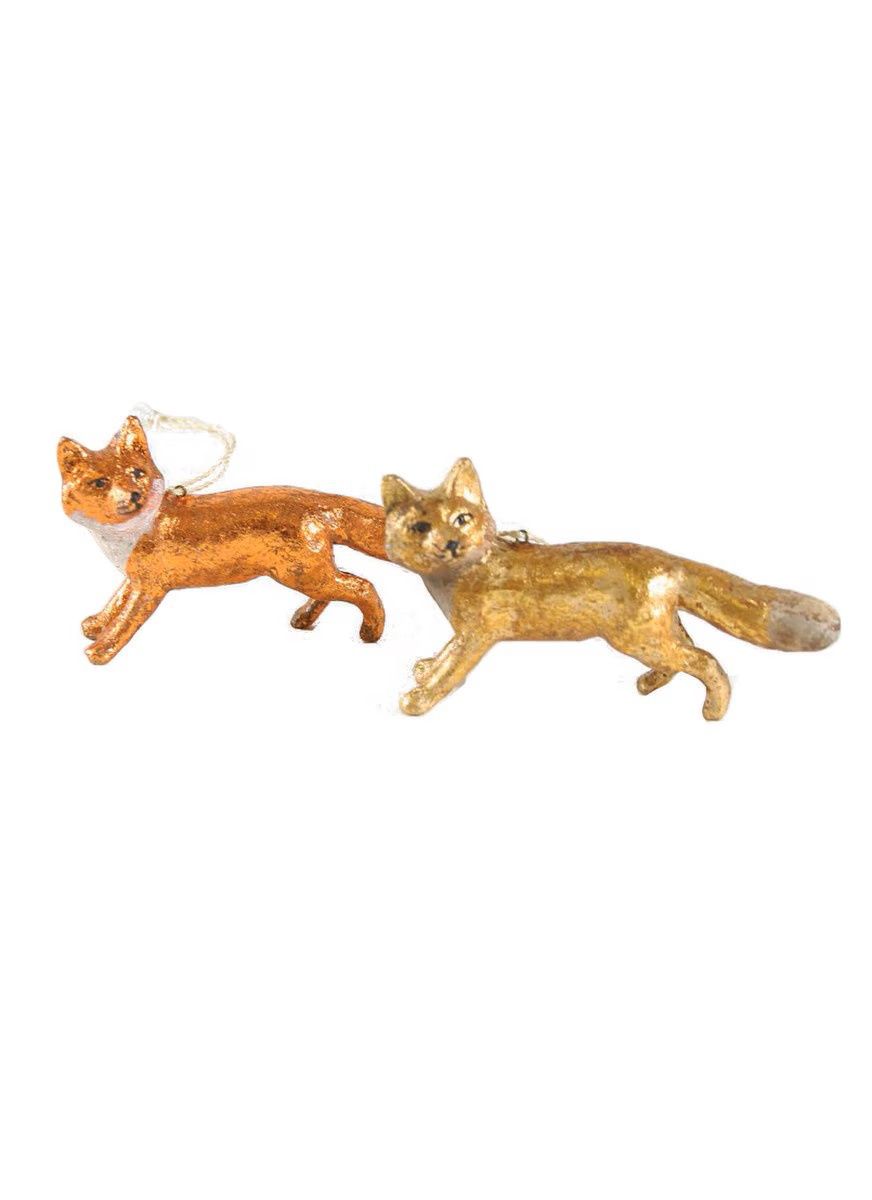 Copper and Gold Fox Ornament