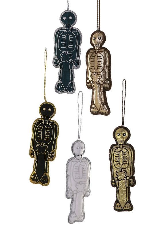Tinsel Skeleton - Fabric Ornament