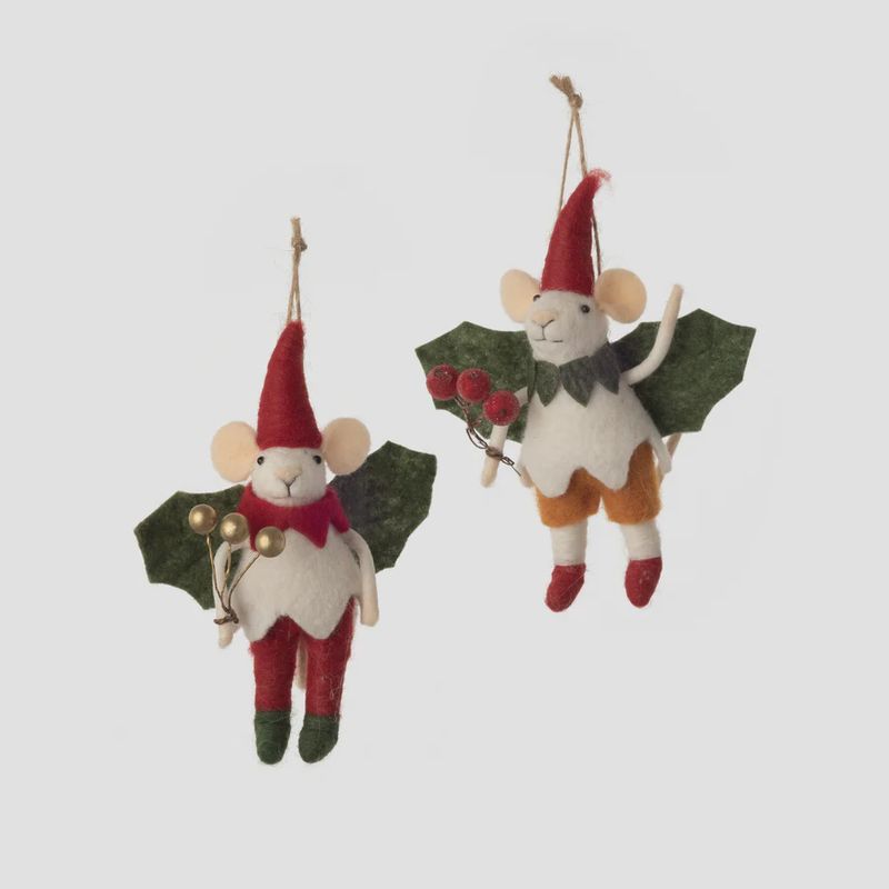 Felt Christmas Mouse Ornament