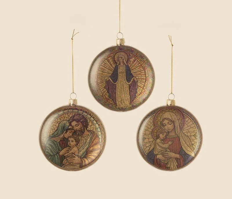 Nativity Disc - Glass Ornament