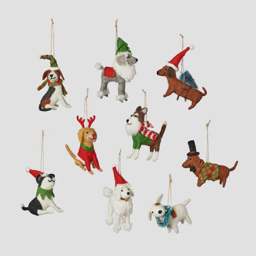 Christmas Dog - Felt Ornament