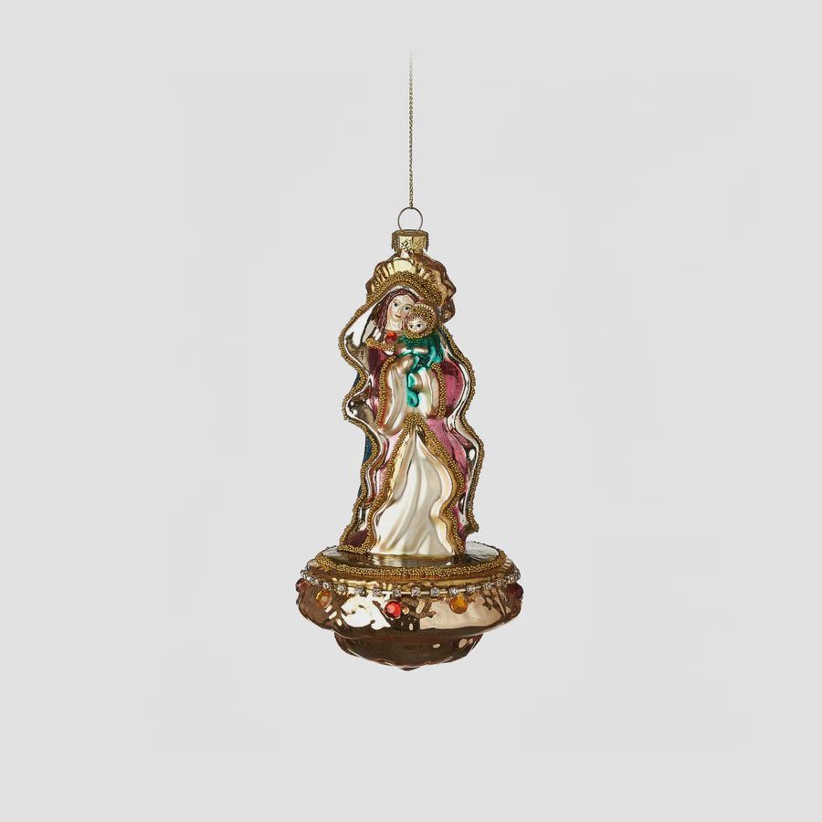 Mary and Baby Glass Ornament