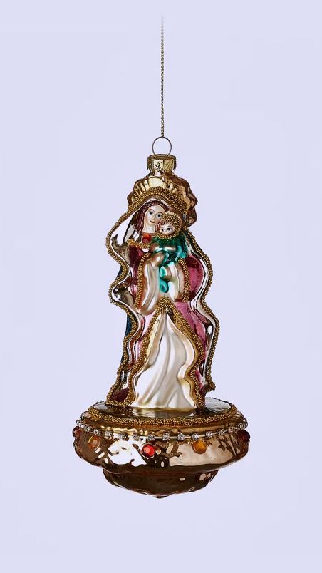 Holy Mother and Child - Glass Ornament