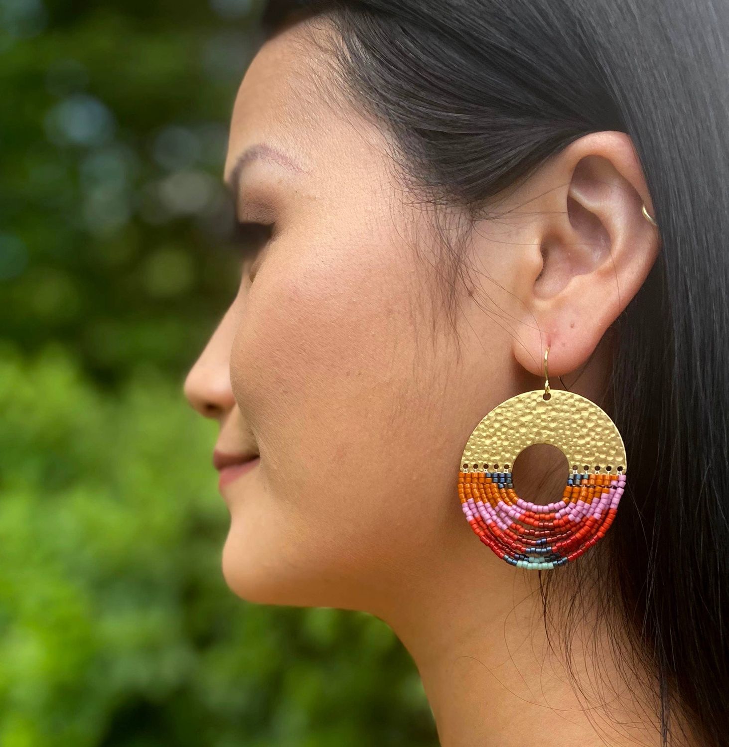 Circular Findge Earrings- Lilac
