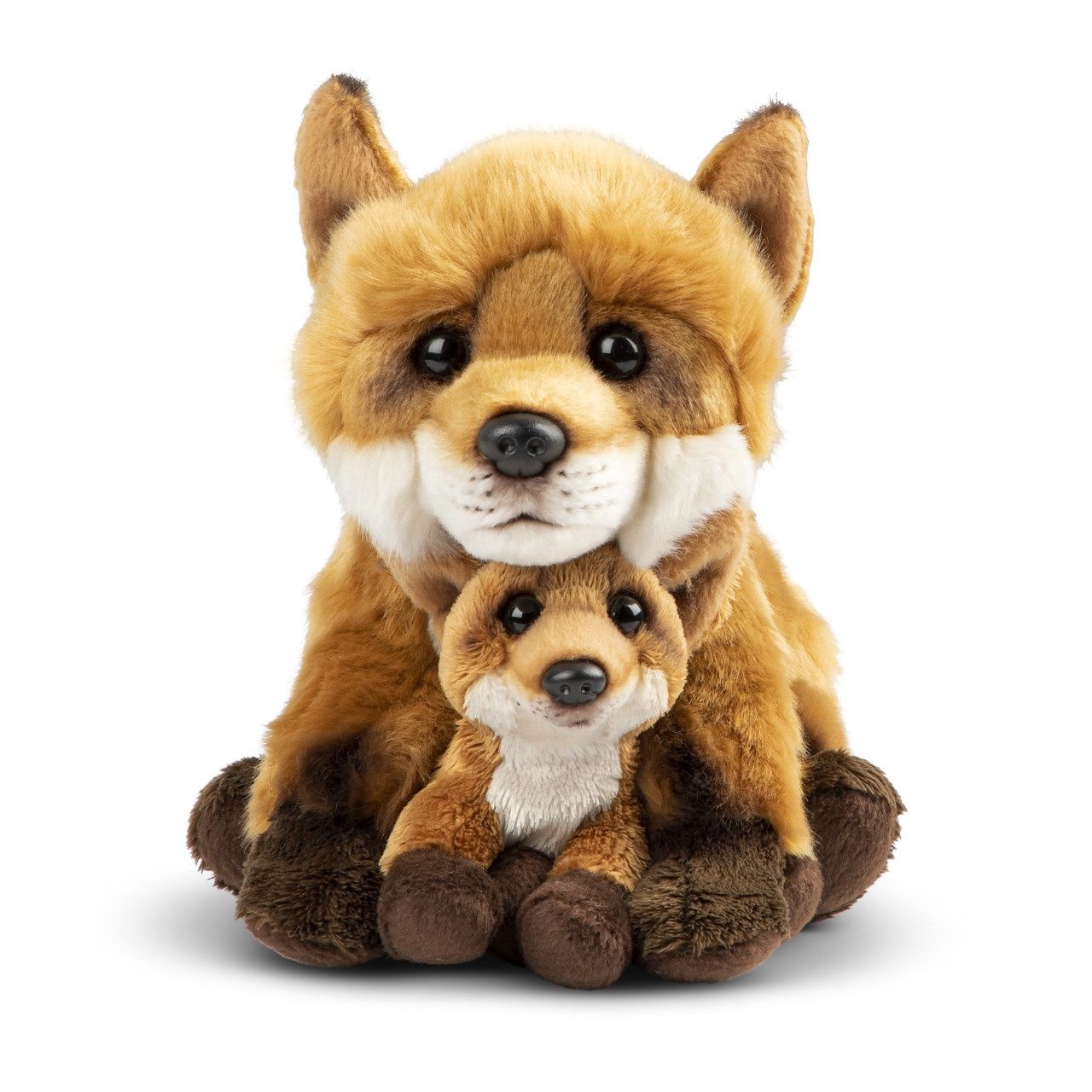 Fox and Pup Plush Animal
