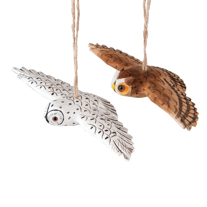 Flying Owl - Wood Ornament