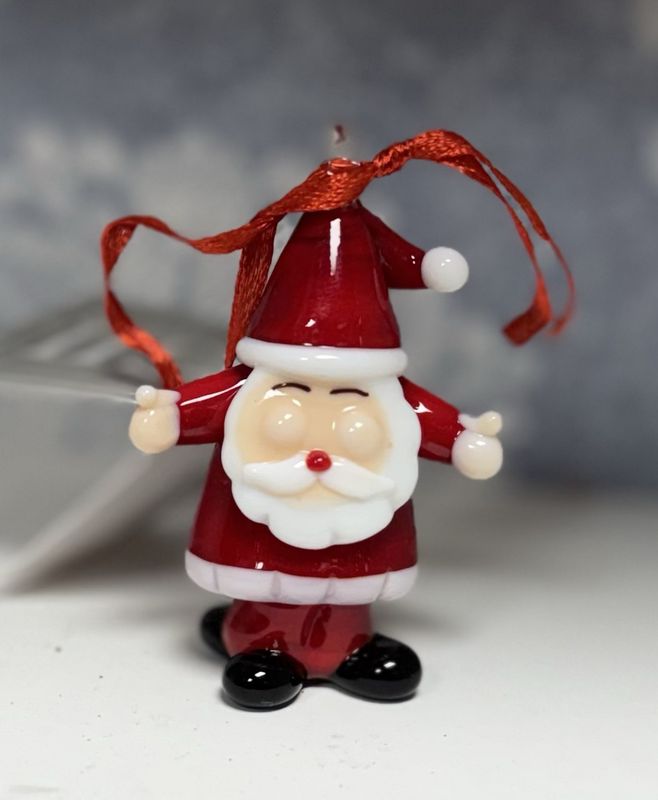 Old Fashioned Santa Ornament - Glass