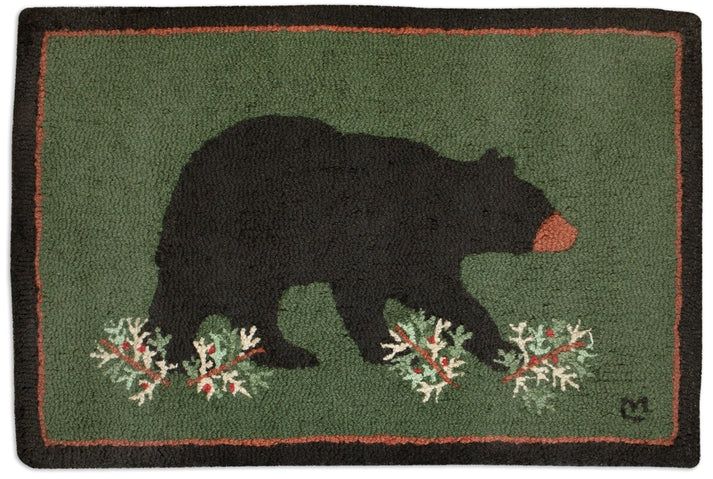Prowling Black Bear Rug