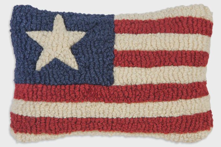 Stars and Stripes Hooked Pillow