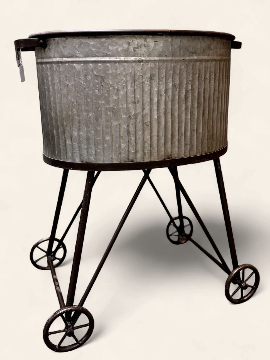 Large Tub On Wheels - Metal