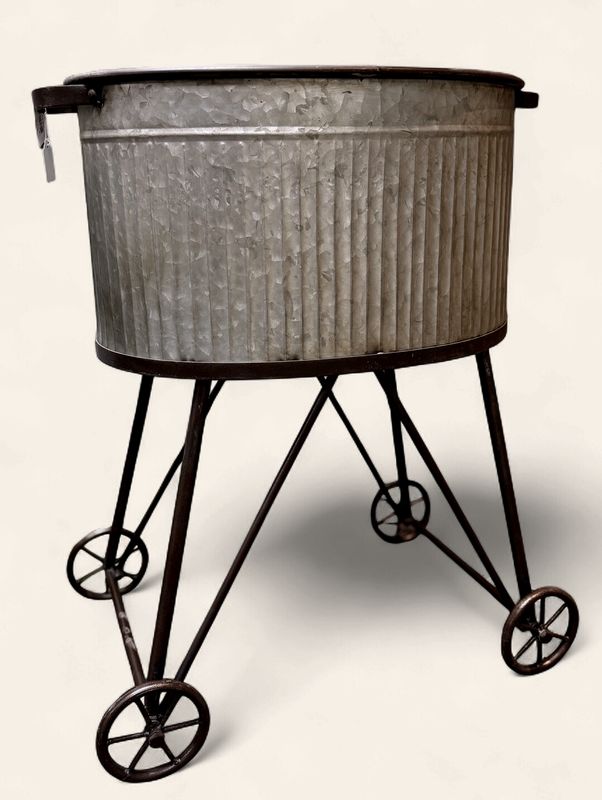 Large Tub On Wheels - Metal
