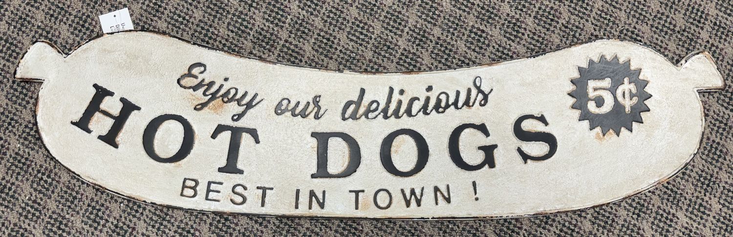 Hot Dog Metal Sign