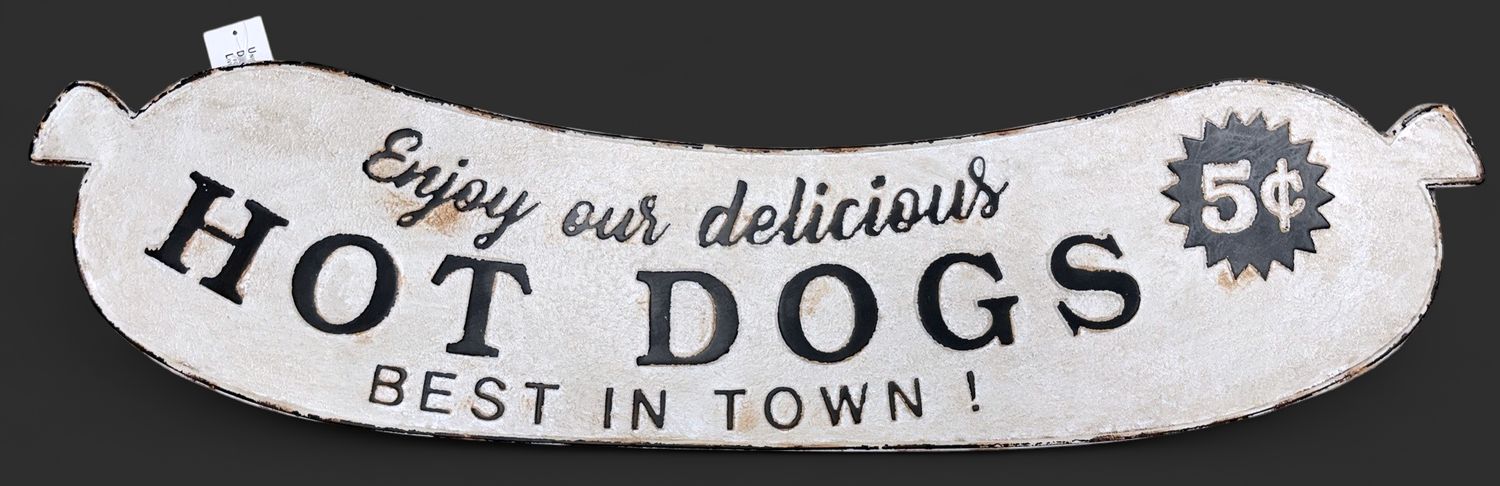 Rustic Hot Dog - Metal Sign