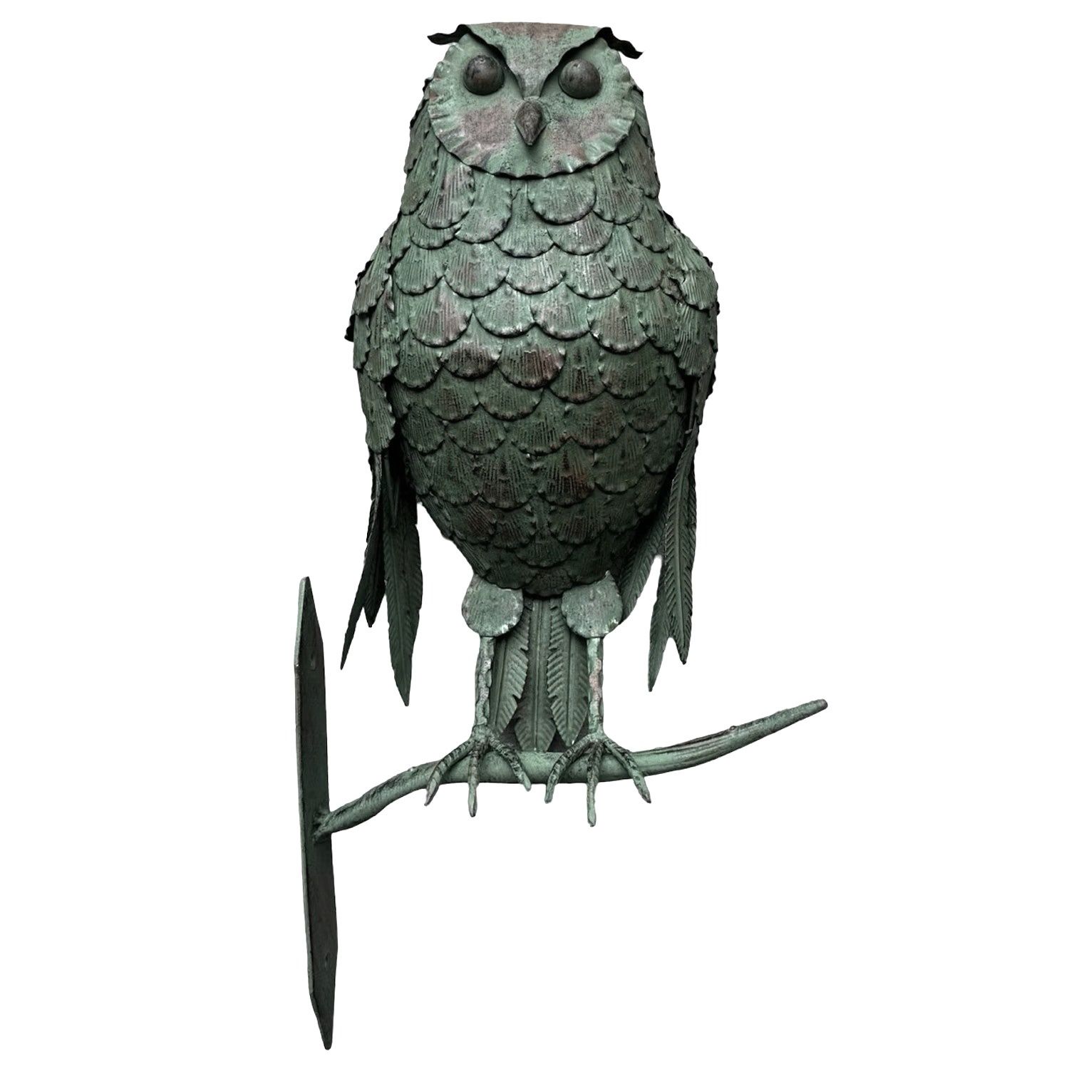 Metal Owl on Perch - Lifesize