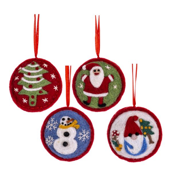 Handmade Felt Ornaments - Holiday Motif