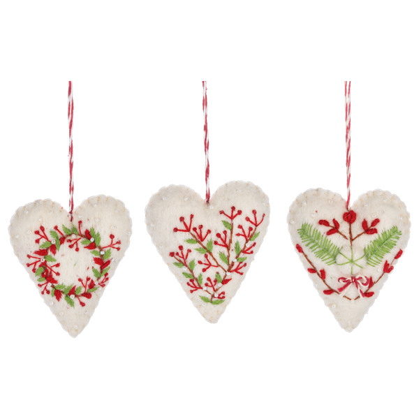 Embroidered Heart Ornament