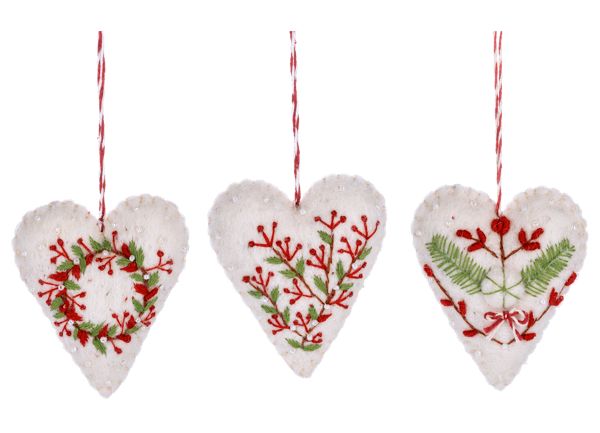 Embroidered Heart - Felt Ornament