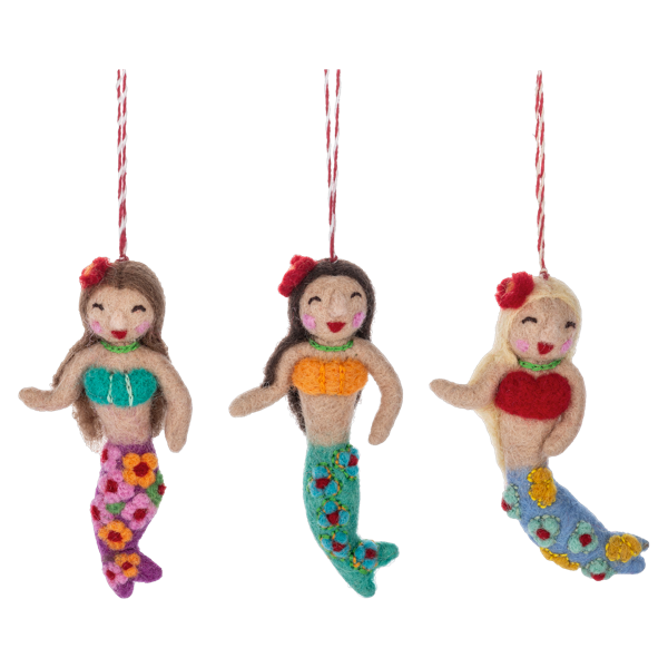 Wool Mermaid Ornament