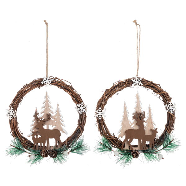 Noel Deer Wreath Ornament