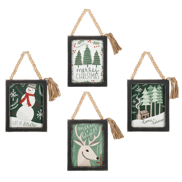 Framed Holiday Message Ornaments