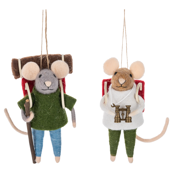 Mice Hiking Ornament
