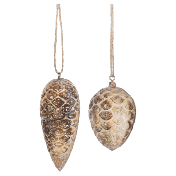 Gold Washed Pinecones Ornament