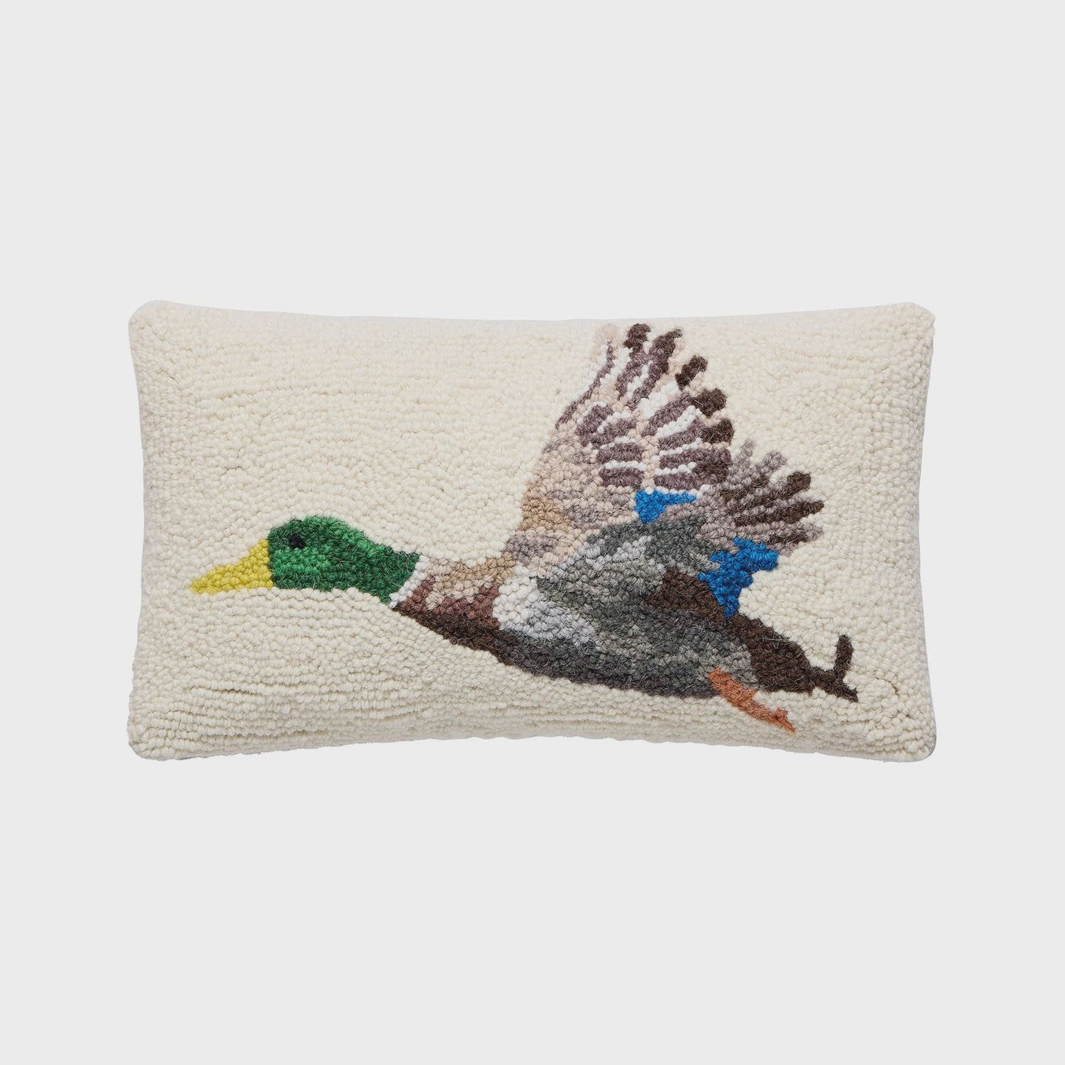 Flying Mallard Hooked Pillow
