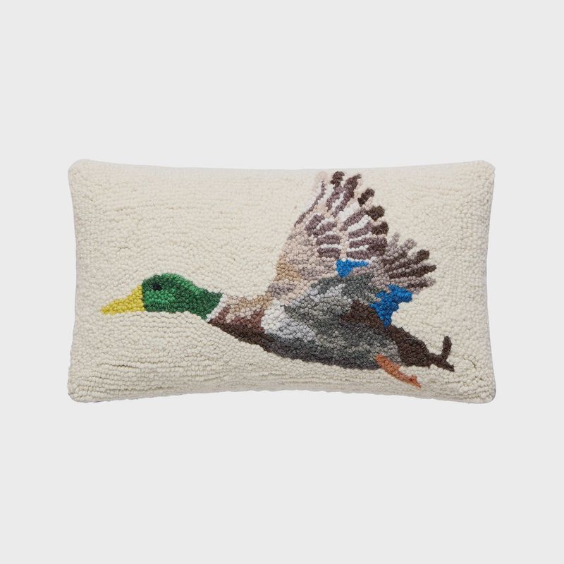 Flying Mallard Hooked Pillow